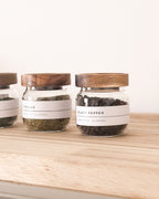Mini Acacia Jars Natural Wood Spice jars with Rack and personalised labe image 6