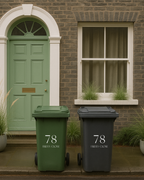 Custom Wheelie Bin Stickers with House  & Road Number - Style 1 image 0
