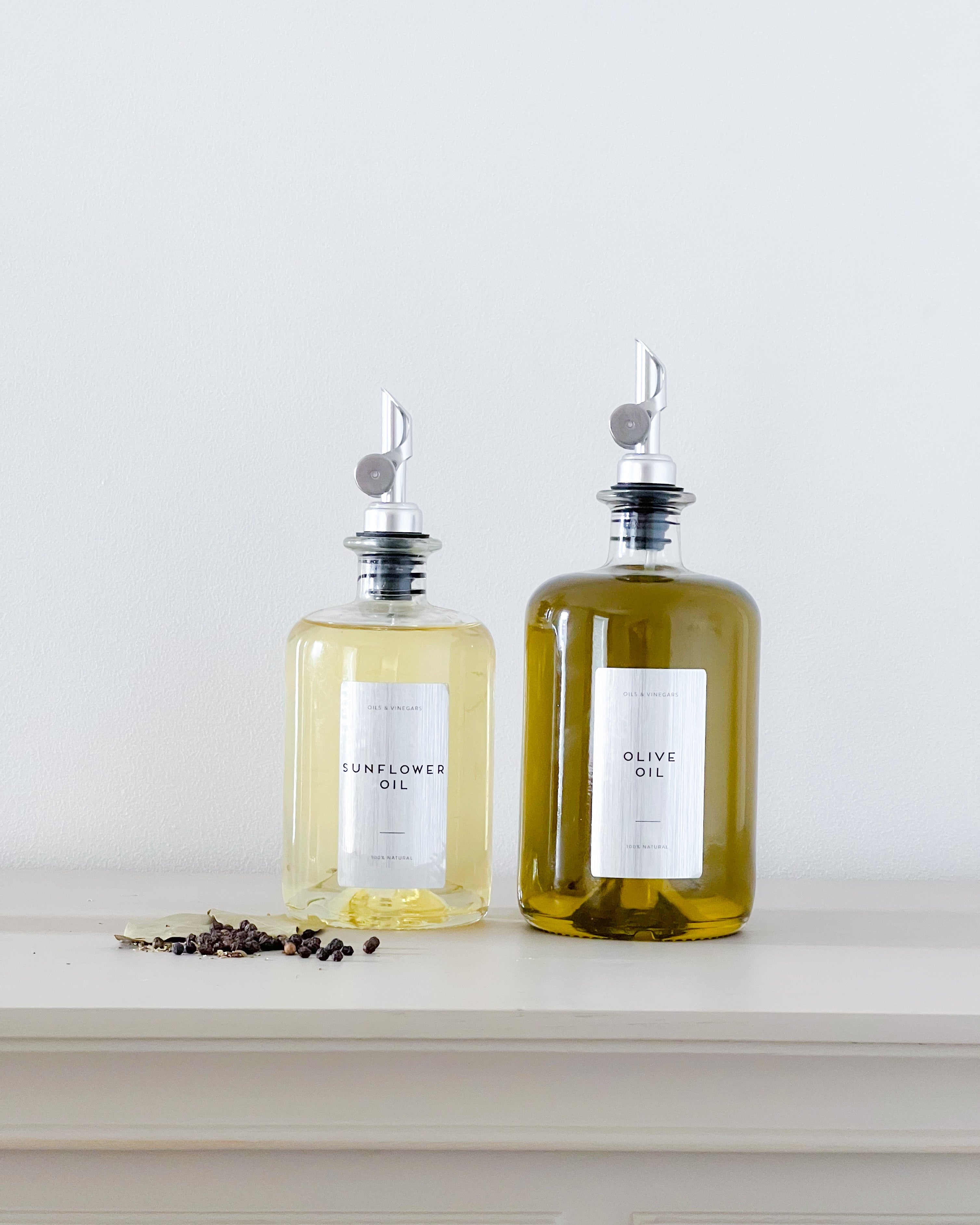 ORIVA Glass Oil Bottle – 200ml, 500ml or 700ml | Refillable with Personalisation image 1