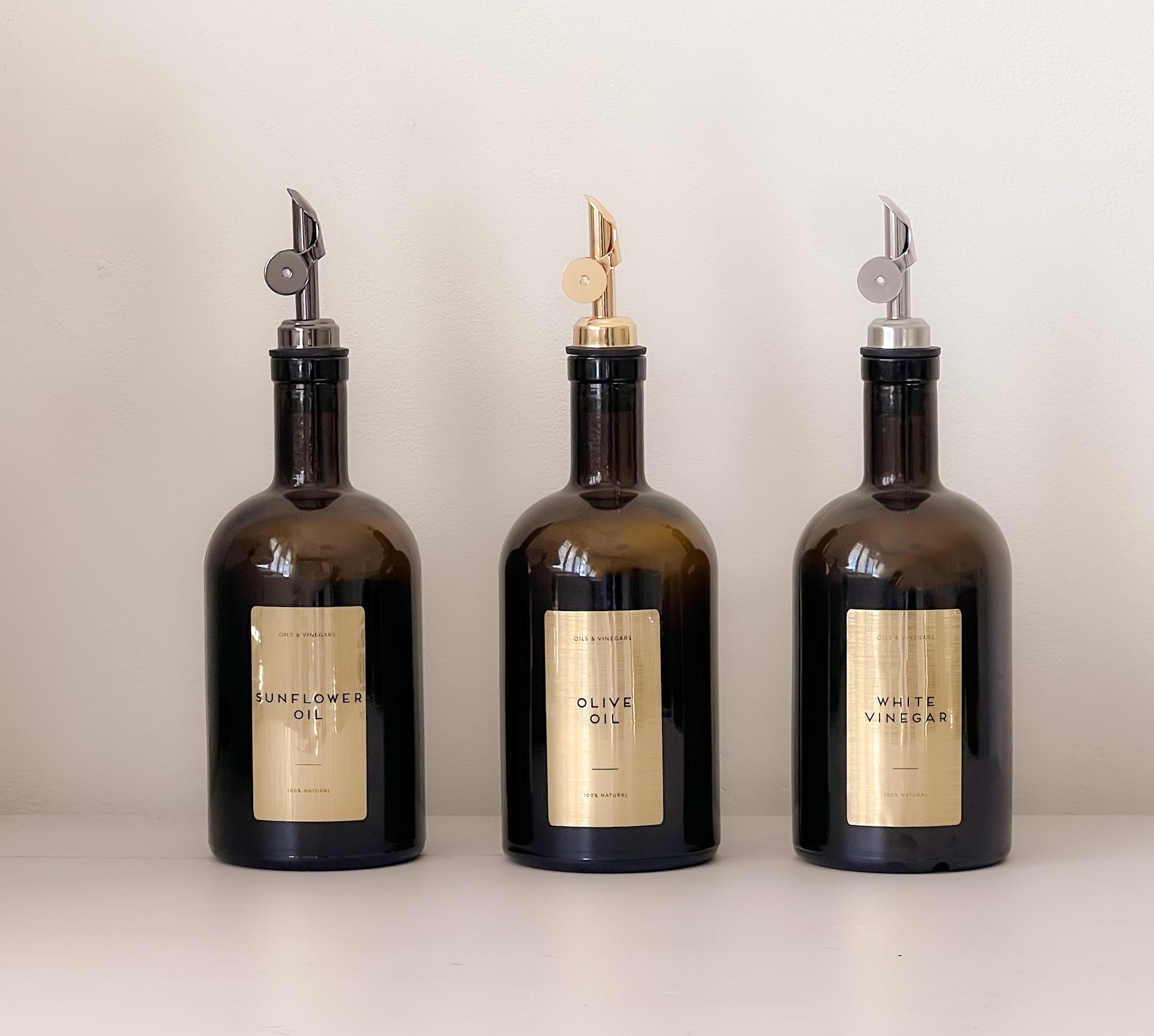 NOREA Amber Glass Oil Bottle –  500ml | Refillable with Personalised Labels image 3