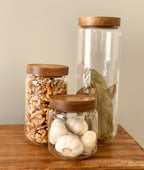 Acacia Glass Pantry Storage Jars – 500ml, 800ml, 1200ml or 1600ml | Airtight image 4