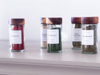 Spice Jars with Acacia Lids - Set of 6  with labels image 2