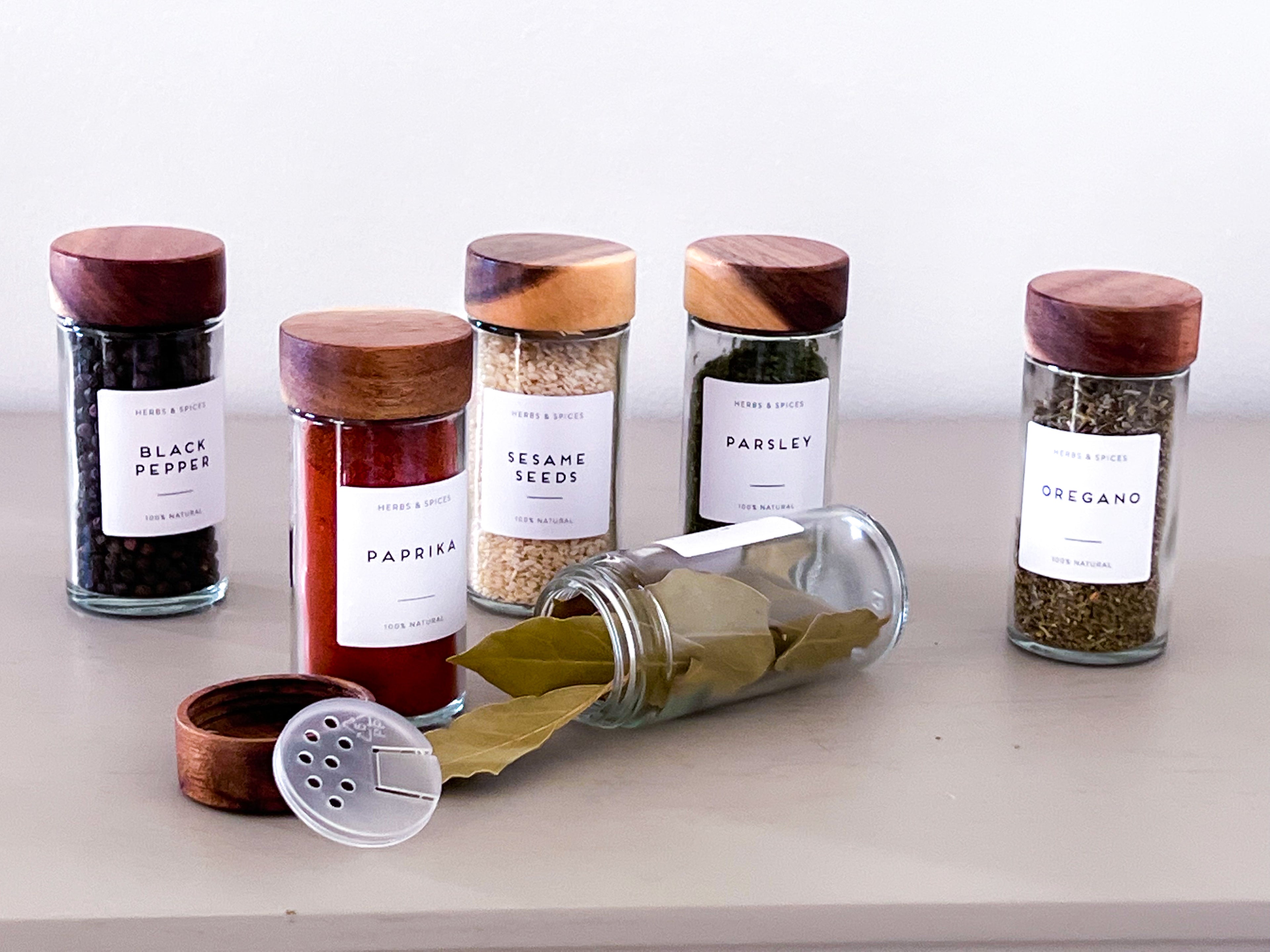 Acacia Handle Glass Pantry Storage Jars – 800ml, 1400ml or 2100ml image 5