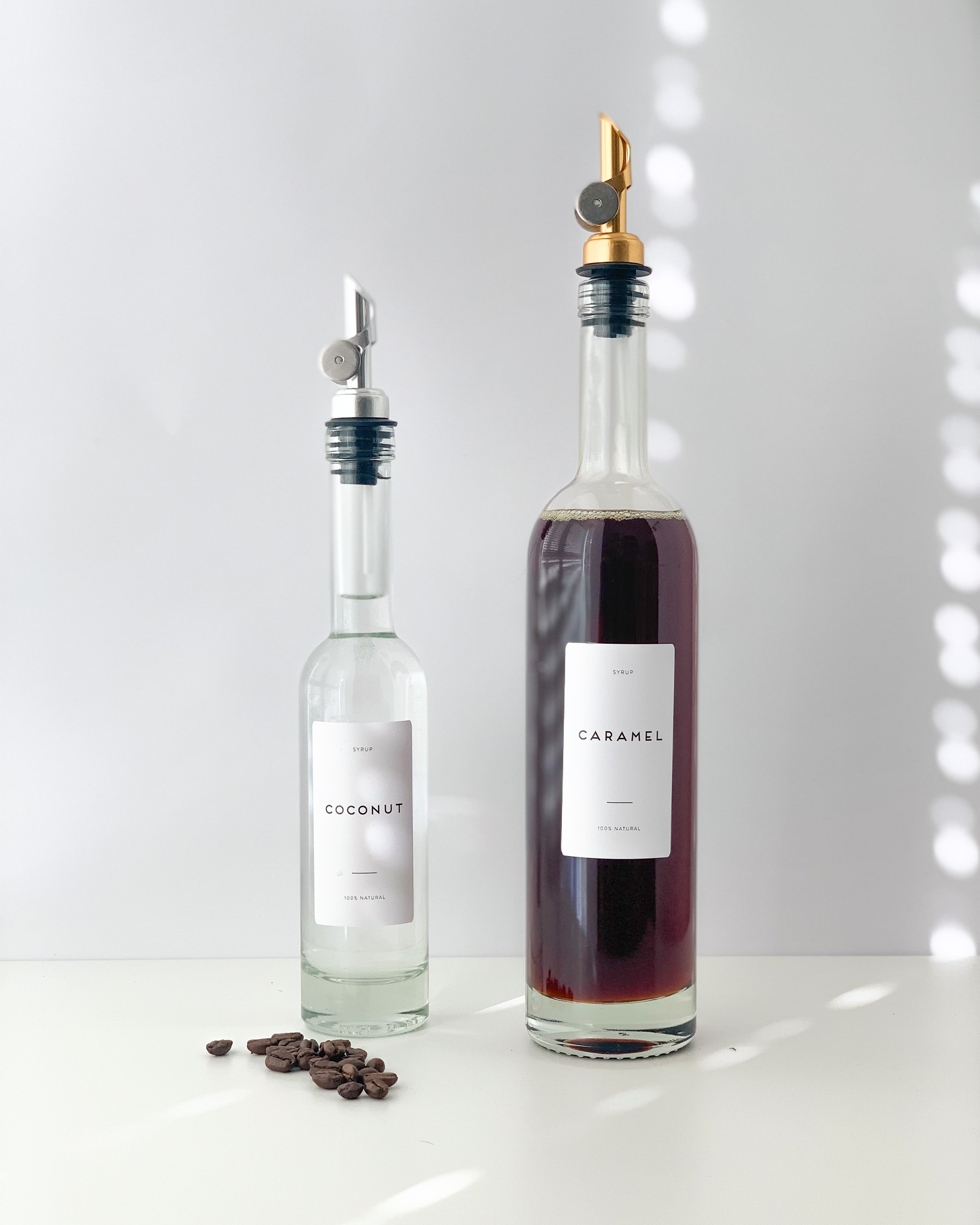 Coffee Syrup Bottles with Weighted Pourer 200ml 500ml Reusable image 0