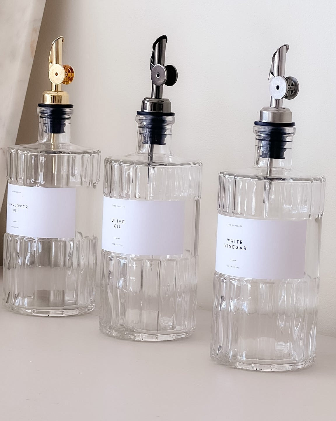 VIONA Art Deco Glass Oil Bottle – 500ml or 700ml | Refillable with Custom Labels image 8