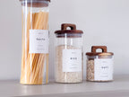 Acacia Handle Glass Pantry Storage Jars – 800ml, 1400ml or 2100ml image 3