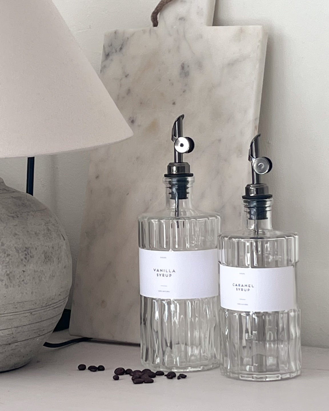 VIONA Art Deco Glass Oil Bottle – 500ml or 700ml | Refillable with Custom Labels image 1