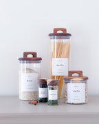 Acacia Handle Glass Pantry Storage Jars – 800ml, 1400ml or 2100ml image 4