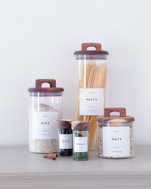 Acacia Handle Glass Pantry Storage Jars – 800ml, 1400ml or 2100ml image 4