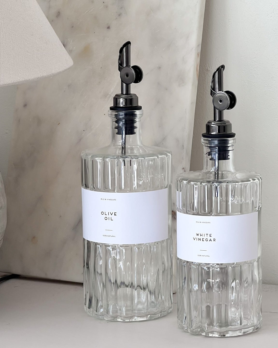 VIONA Art Deco Glass Oil Bottle – 500ml or 700ml | Refillable with Custom Labels image 6