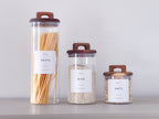 Acacia Handle Glass Pantry Storage Jars – 800ml, 1400ml or 2100ml image 0