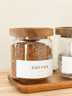 Acacia Pantry Jars 500ml – Glass Storage Set with Wooden Lid & Tray
