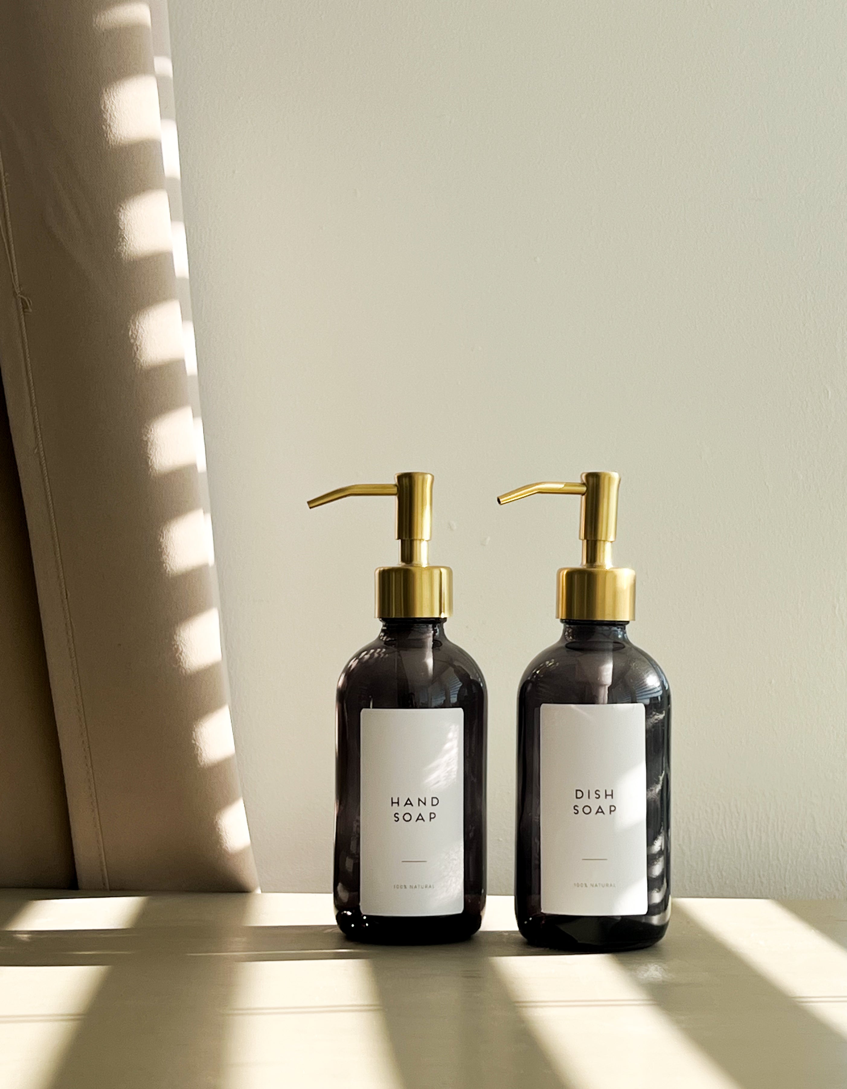 FUMO Smoked Glass Soap Dispenser – 250ml or 500ml, Black or Gold Pump