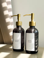 FUMO Smoked Glass Soap Dispenser – 250ml or 500ml, Black or Gold Pump