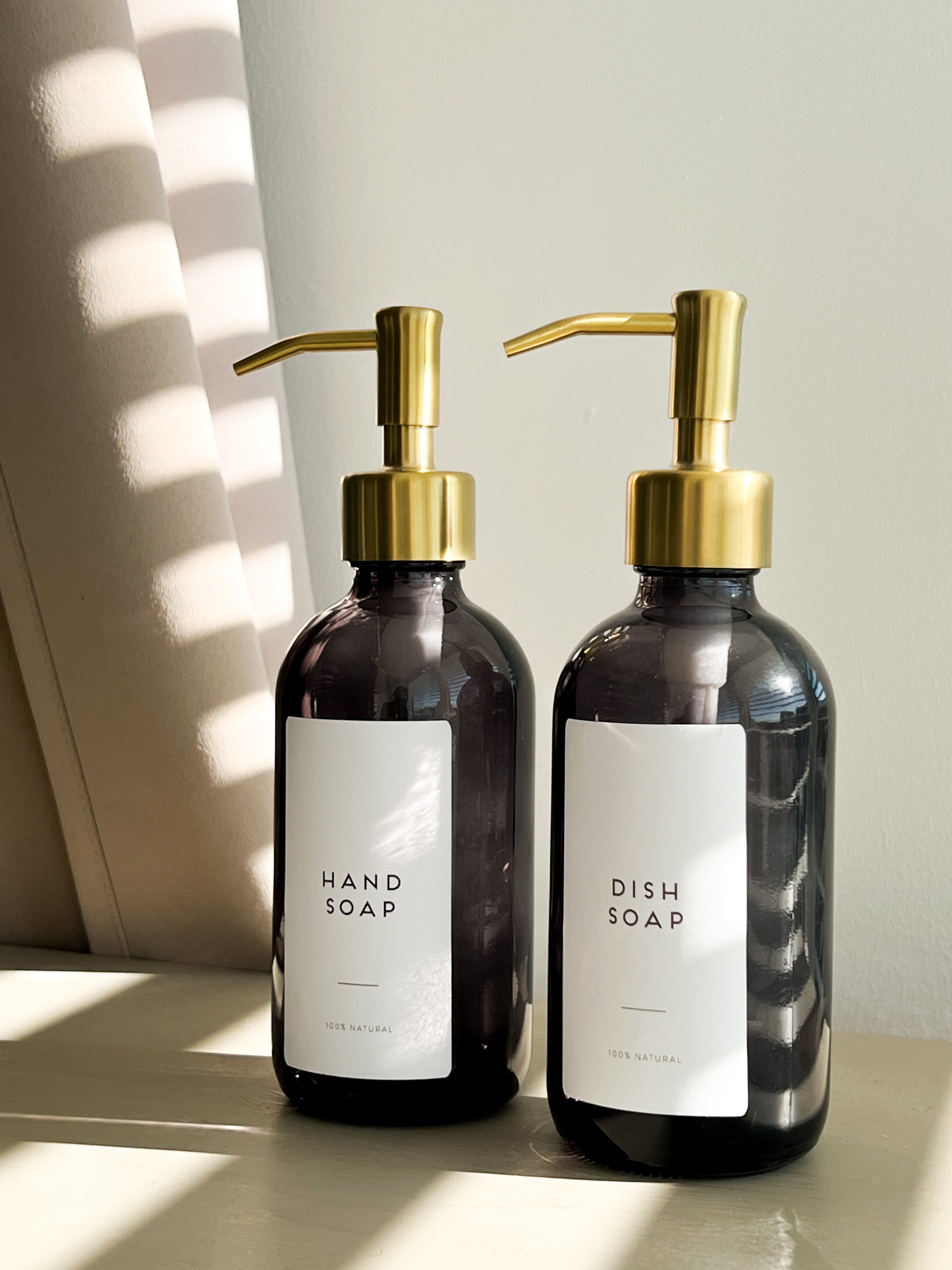 FUMO Smoked Glass Soap Dispenser – 250ml or 500ml, Black or Gold Pump