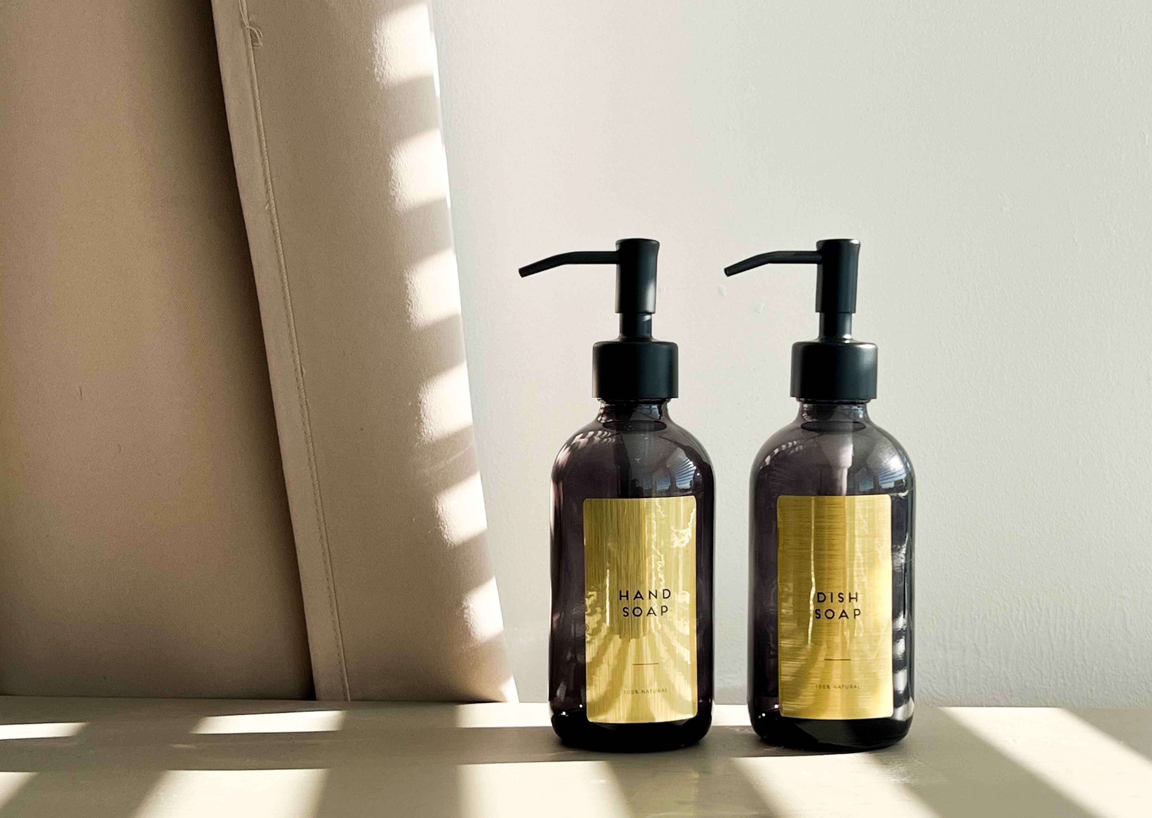 FUMO Smoked Glass Soap Dispenser – 250ml or 500ml, Black or Gold Pump