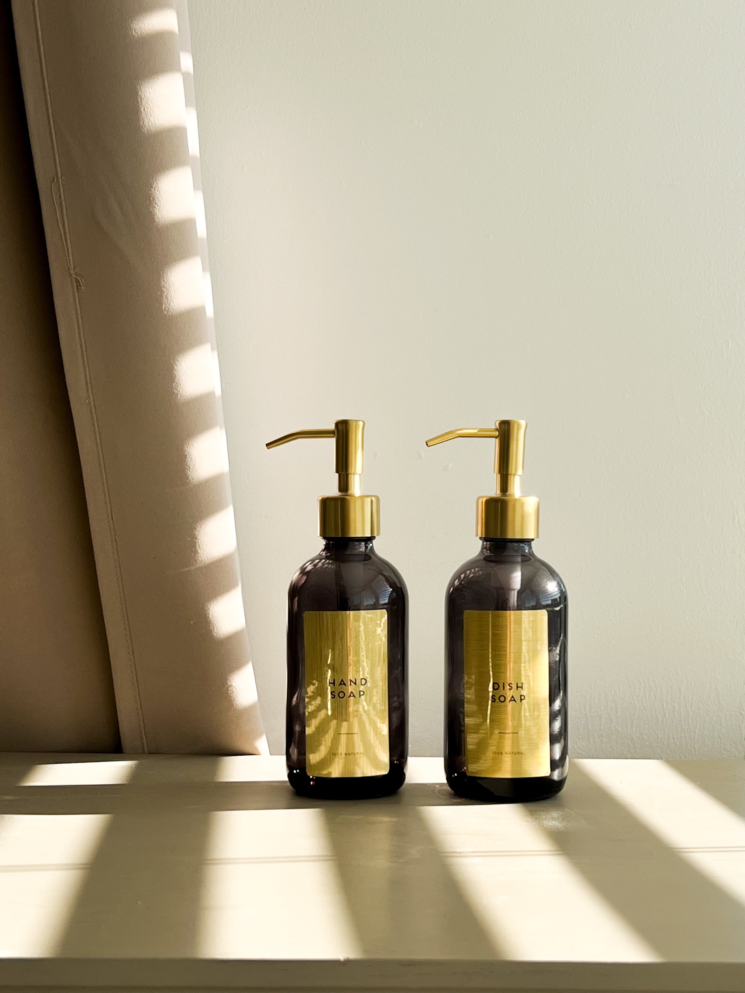 FUMO Smoked Glass Soap Dispenser – 250ml or 500ml, Black or Gold Pump