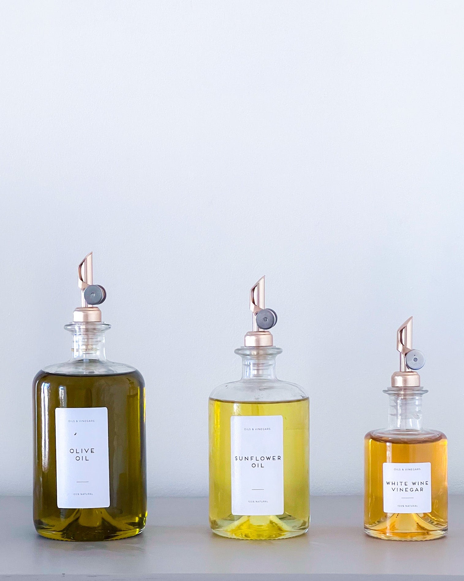 ORIVA Glass Oil Bottle – 200ml, 500ml or 700ml | Refillable with Personalisation