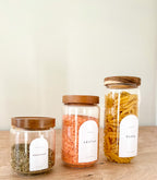 Arched Waterproof Pantry Labels – Custom Vinyl Stickers, Gold & White