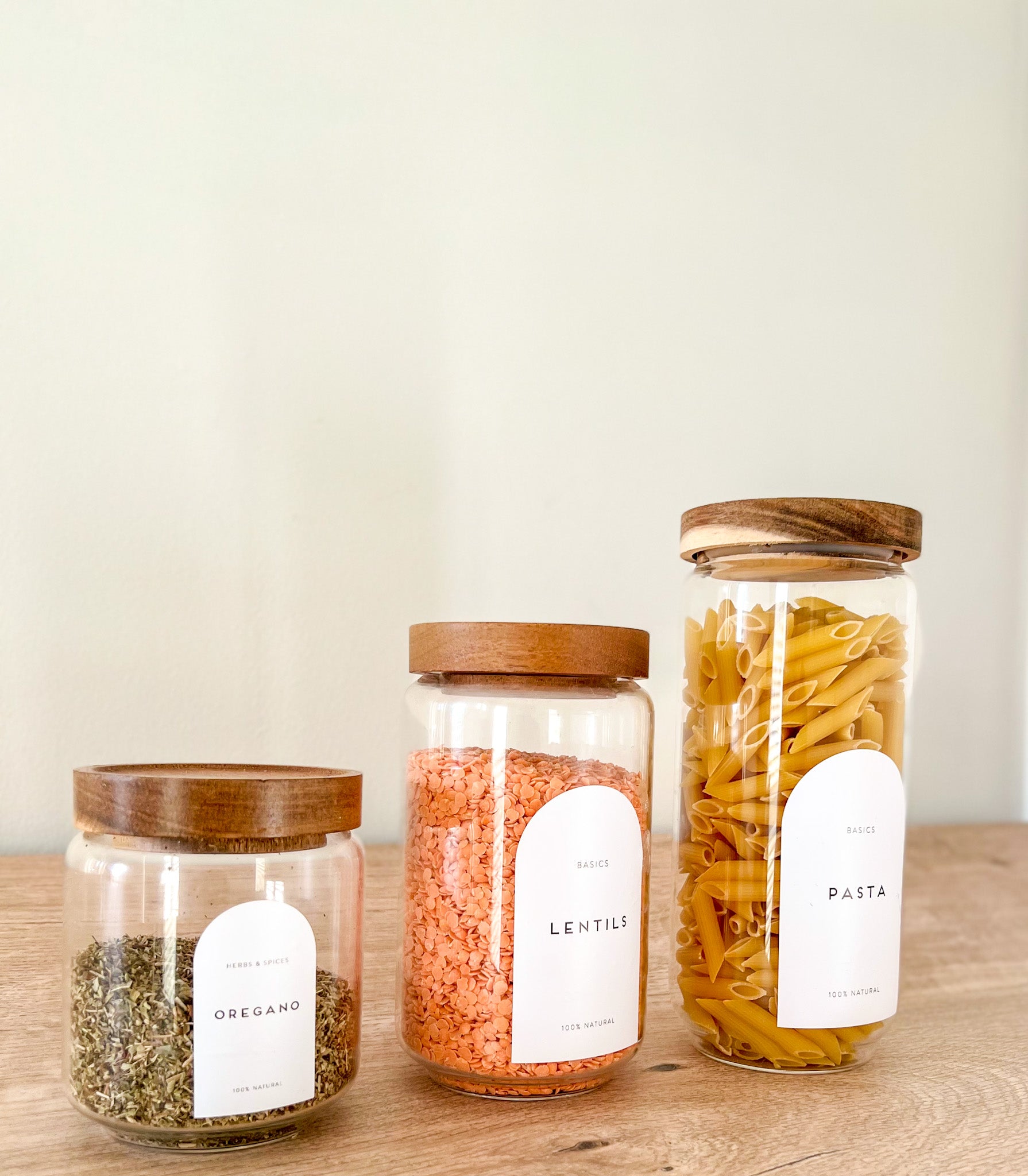 Arched Waterproof Pantry Labels – Custom Vinyl Stickers, Gold & White