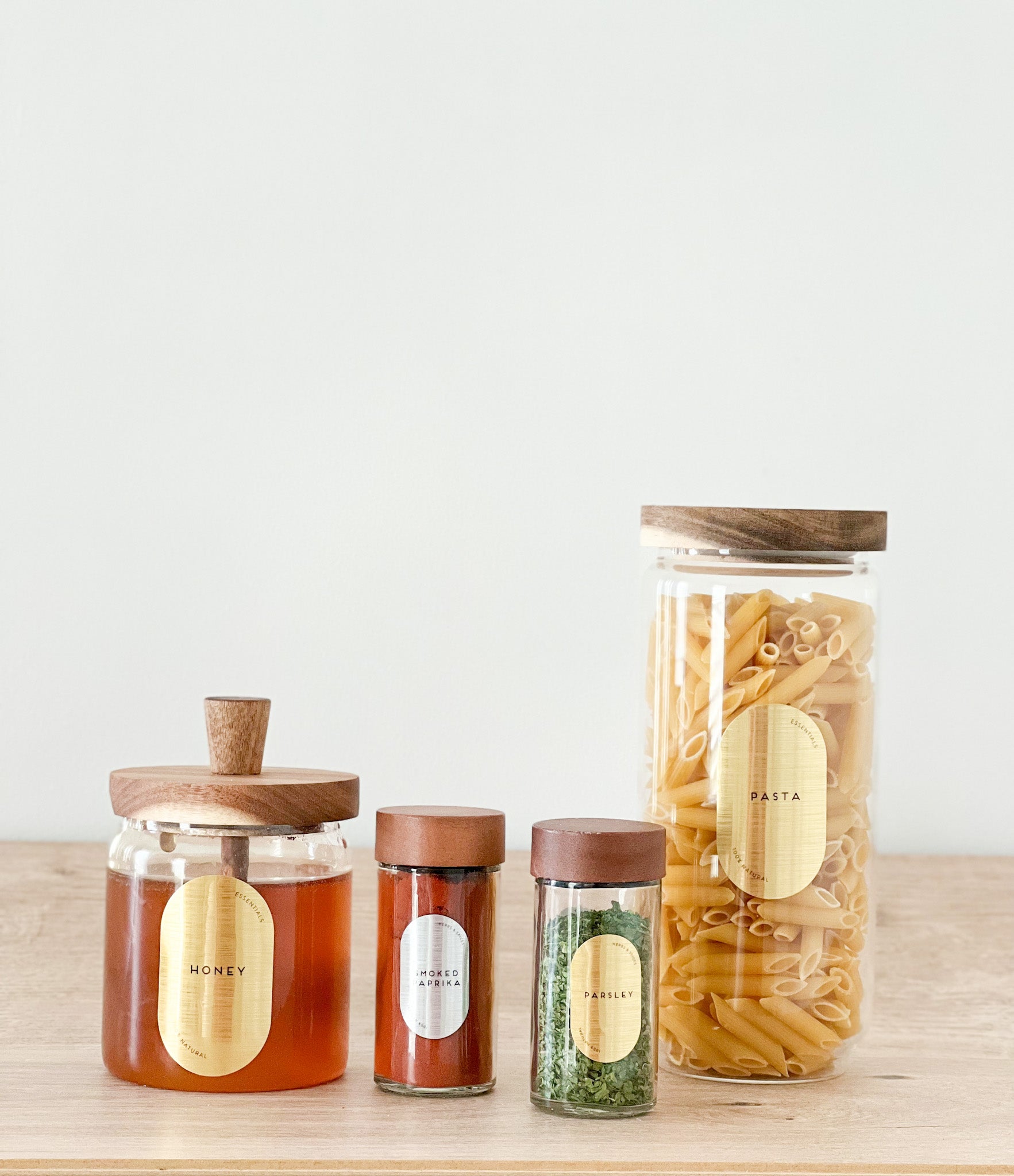 Oval Waterproof Pantry Labels – Custom Vinyl Stickers, Gold & White