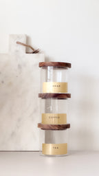 Stackable Glass Pantry Jars – Acacia Lid, Airtight, 3 Sizes