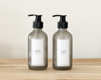 Grey Frosted Soap Bottles 250ml with Personalised Labels image 2