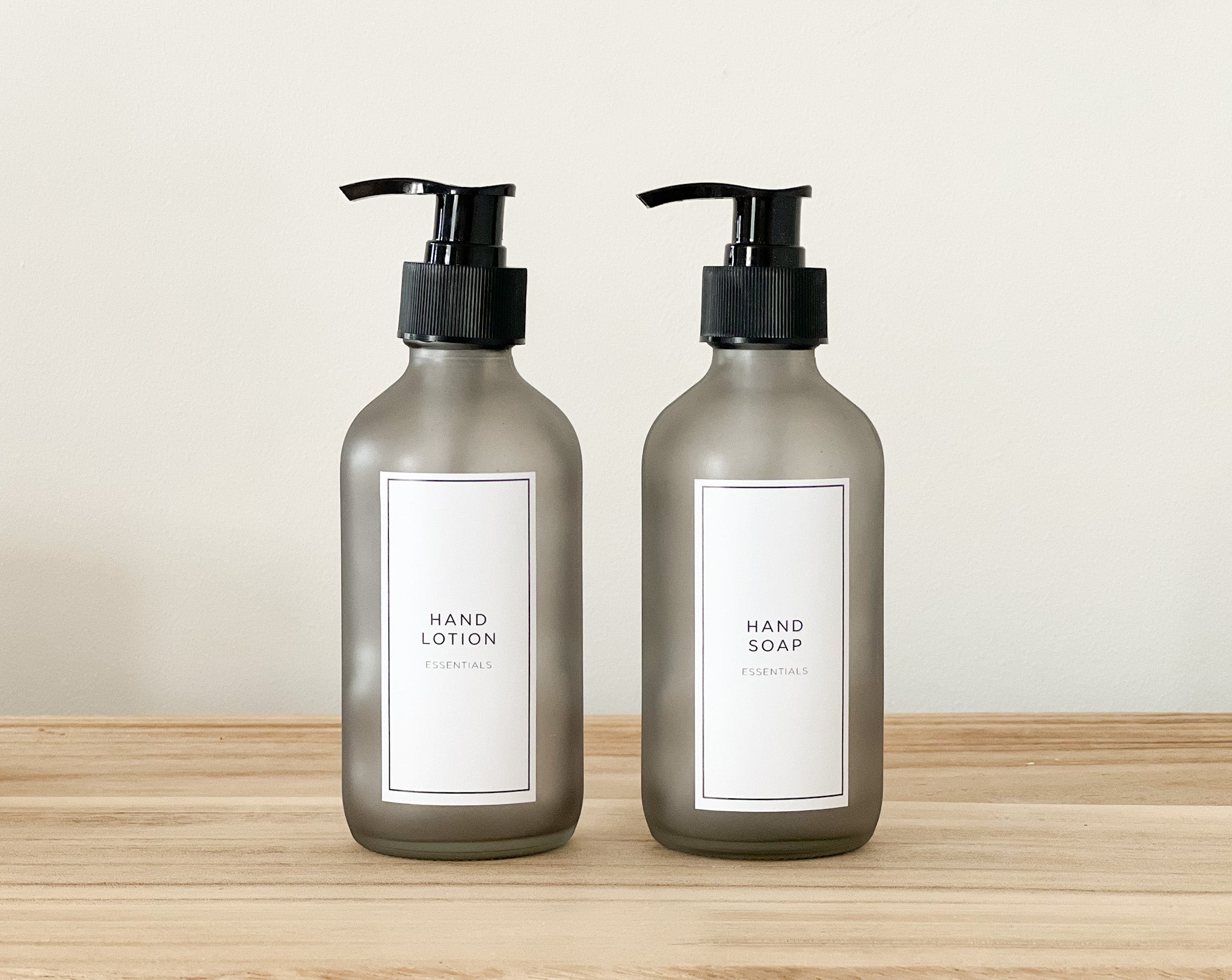 Grey Frosted Soap Bottles 250ml with Personalised Labels image 2