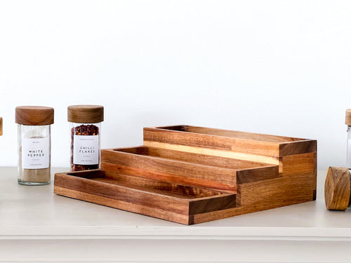 Acacia 3-Tier Spice Rack – Wooden Countertop Organiser image 0