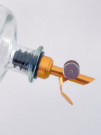 Black Glass Bottles Olive Oil &Vinegar Gold Pourer  500ml image 4