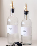 ALORA Ribbed Glass Oil Bottle – 500ml or 700ml | Refillable with Custom Labels image 1