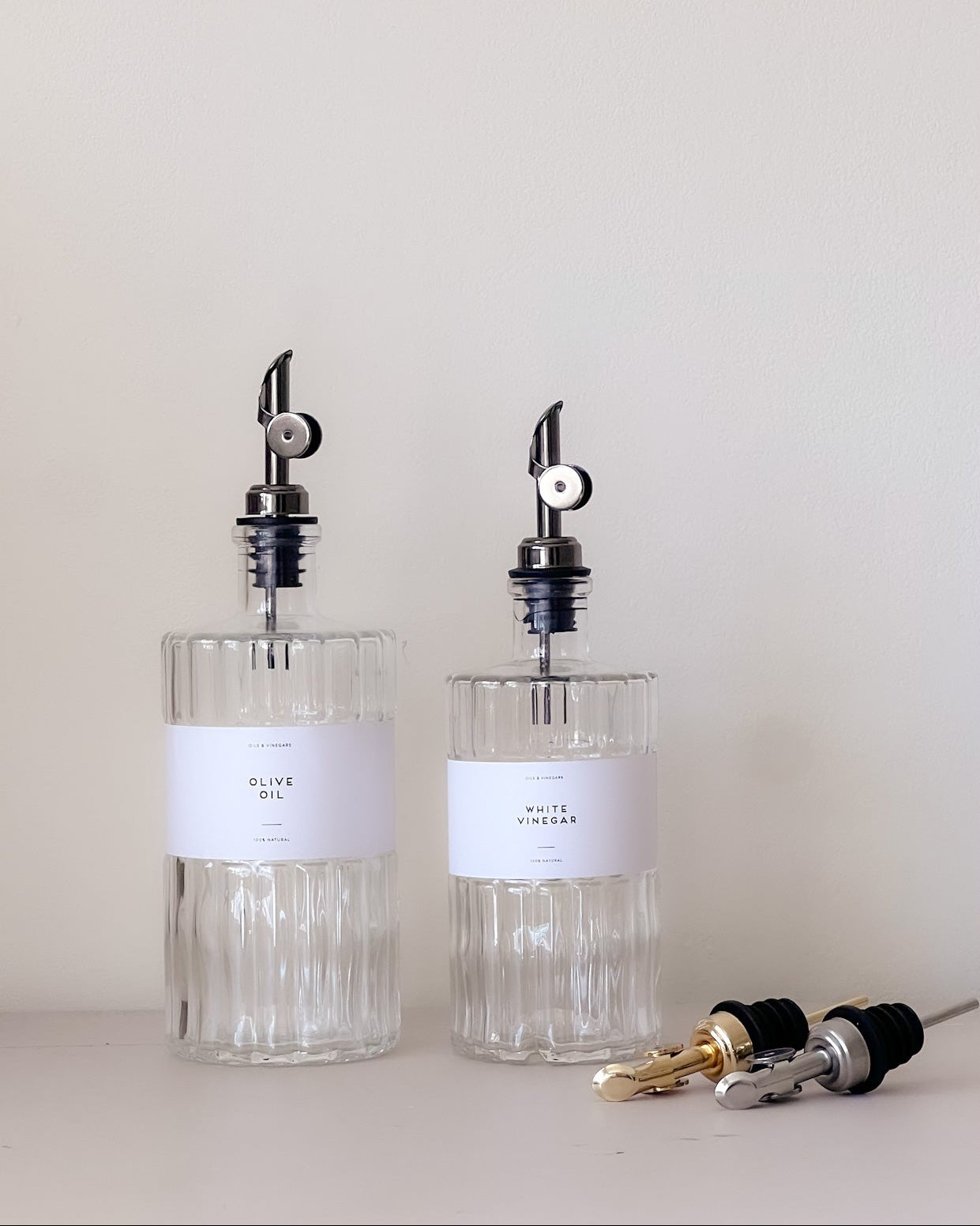 VIONA Art Deco Glass Oil Bottle – 500ml or 700ml | Refillable with Custom Labels image 4