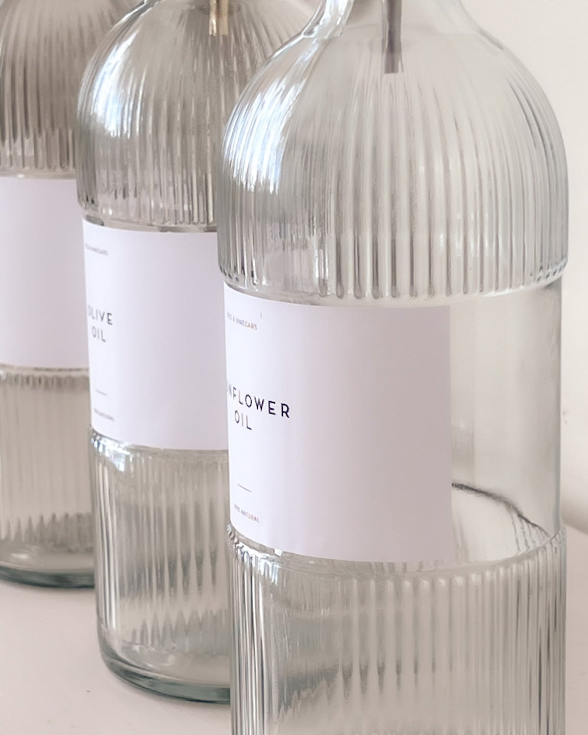 ALORA Ribbed Glass Oil Bottle – 500ml or 700ml | Refillable with Custom Labels image 6