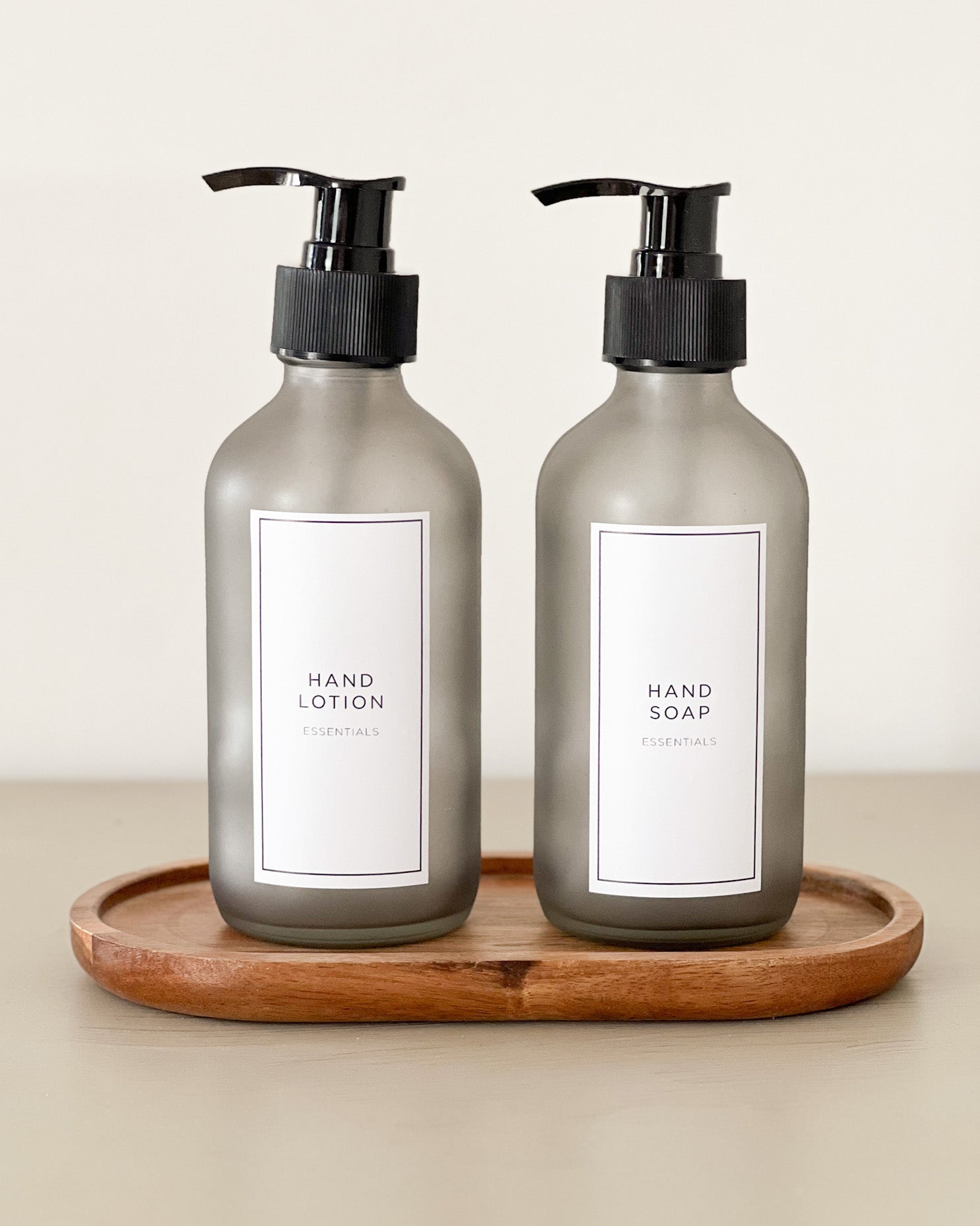 Grey Frosted Soap Bottles 250ml with Personalised Labels image 3