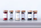 Bamboo Spice Jars – Borosilicate Glass Set with Natural Bamboo Lid