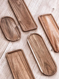 Acacia Wood Tray – Oval or Rectangular, for Bottles & Dispensers